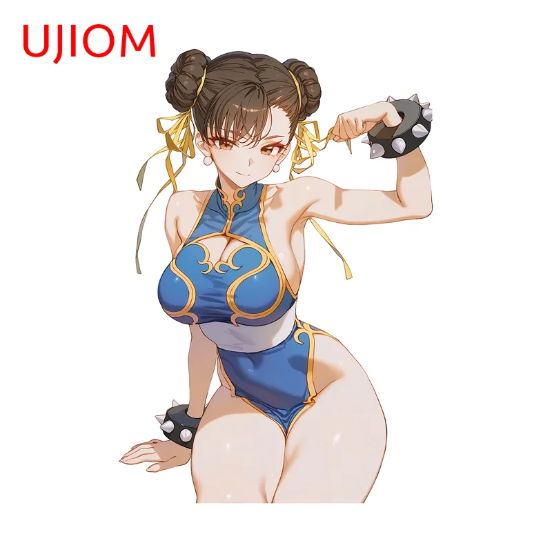 UJIOM Beautiful Waifu Chunli Seductive Sitting Posture Wall Sticker Exquisite Eye Catching Decal Suitable For Smooth Surface