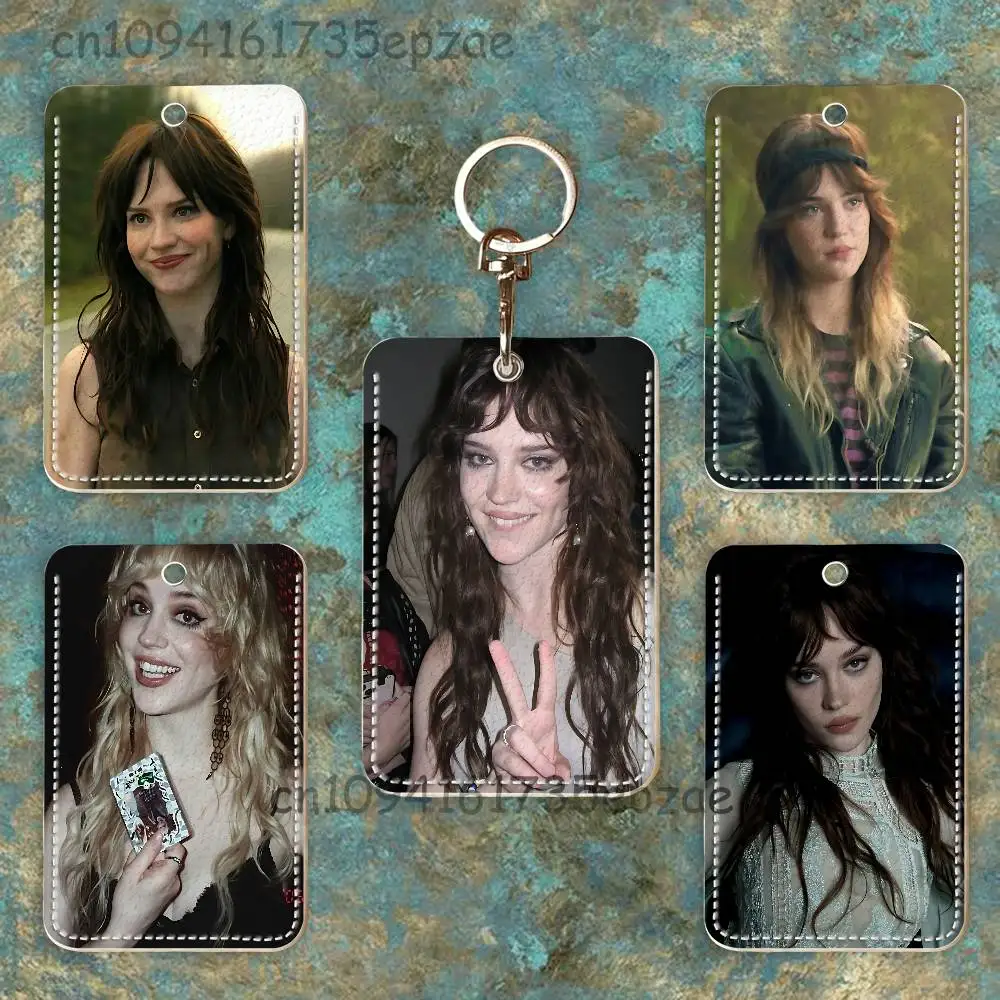 S-Sophie T-Thatcher Custom Access Card Case Leather Card Holder Keychain Key Ring Transportation Card Case Gifts
