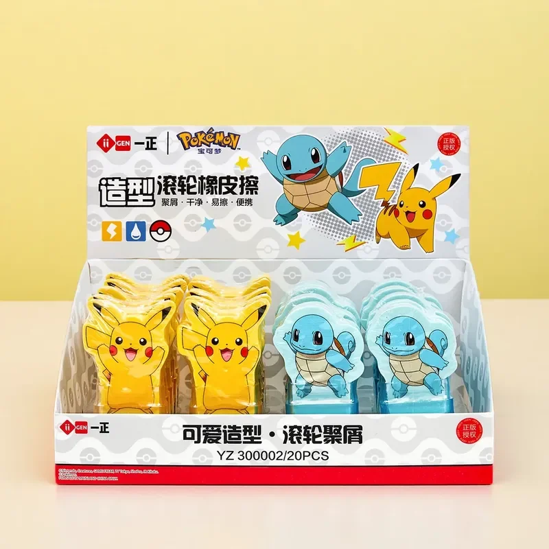 

Набор из 20 ластиков-роллеров «Покемон» с Пикачу, милые, для студентов, для удаления крошек, канцелярский подарок