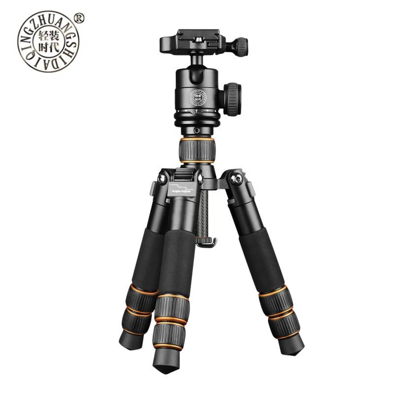 QZSD Q166C Carbon Fiber Small Tripod for Canon Nikon Sony Fuji Olympus Camera Stand Photography Video Live Streaming Studio