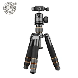 QZSD Q166C Carbon Fiber Small Tripod for Canon Nikon Sony Fuji Olympus Camera Stand Photography Video Live Streaming Studio