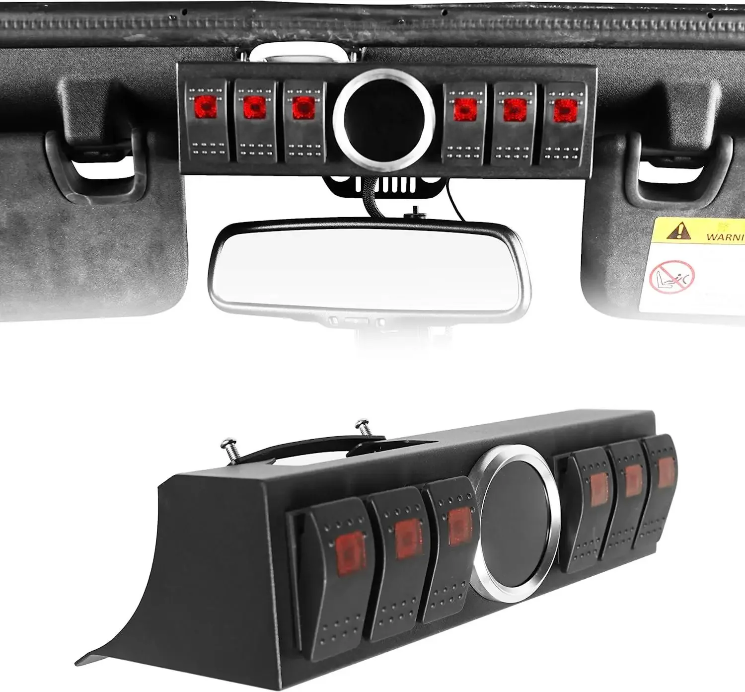 2022 New Style Overhead 6-Switch Pod Panel w/Control & Source System for 2011-2018 Jeep Wrangler JK & Unlimited