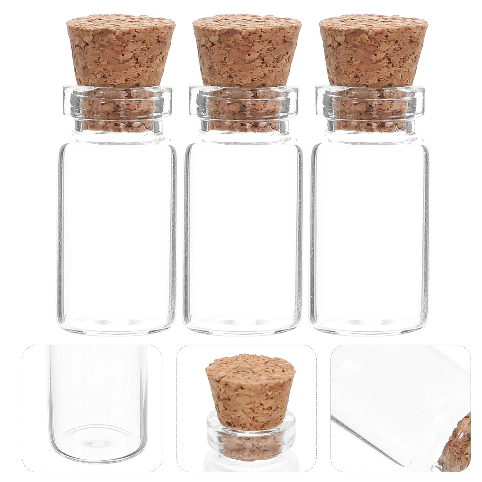 

3 Pcs House Glass Bottle Toy Dollhouse Bottles Cork Toys Decoration Child Miniature Food Jars Tiny