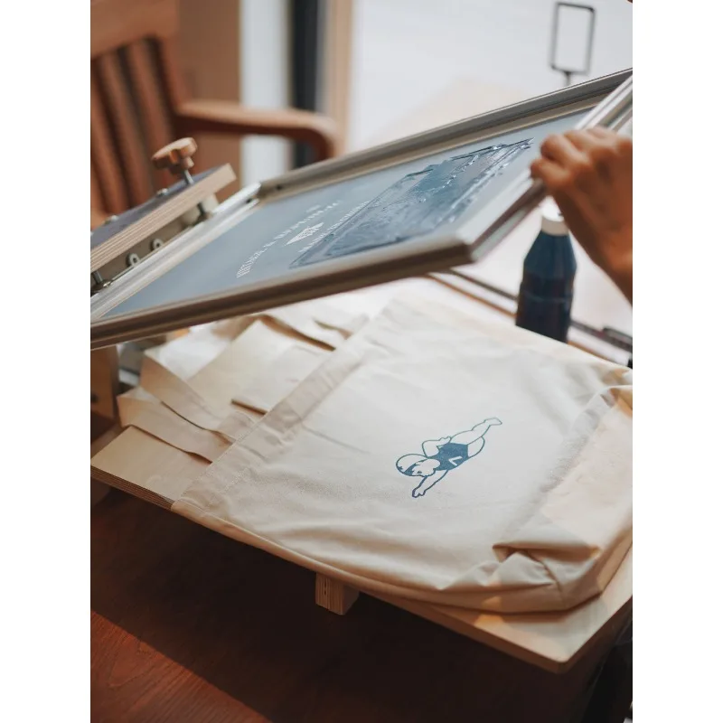 Small screen printing machine solid wood manual screen printing table aluminum frame screen plate