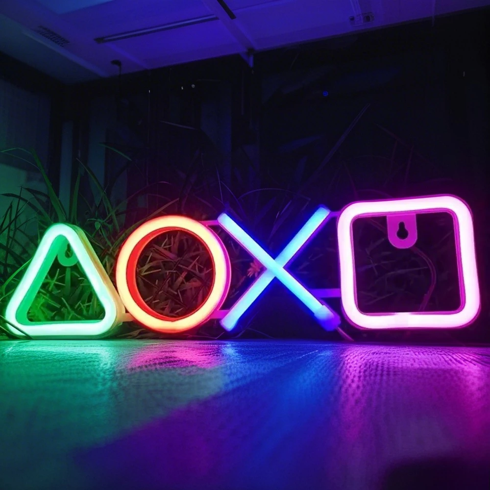 Game Neon Sign Bedroom Game Room Icon Light Gaming Neon Light USB Powered Gamepad LED Sign for Room Kids Bar Party Wall Decor