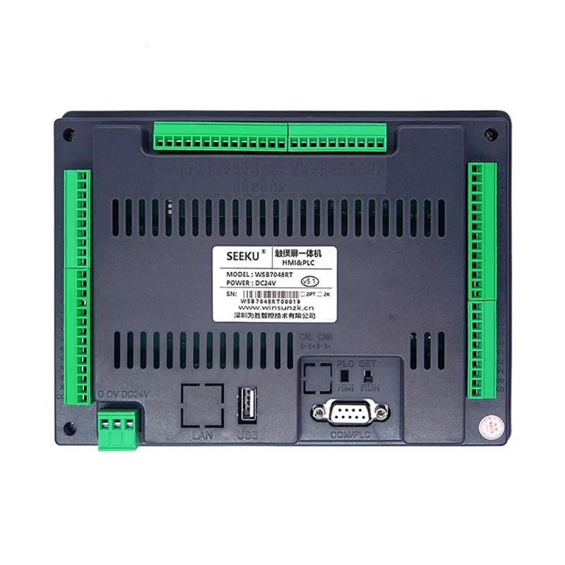 7 Inch HMI PLC All In One WS7040 With PLC Integrated Panel 0-10V 4-20MA Analog MODBUS 2CH PT100 K Type Optional