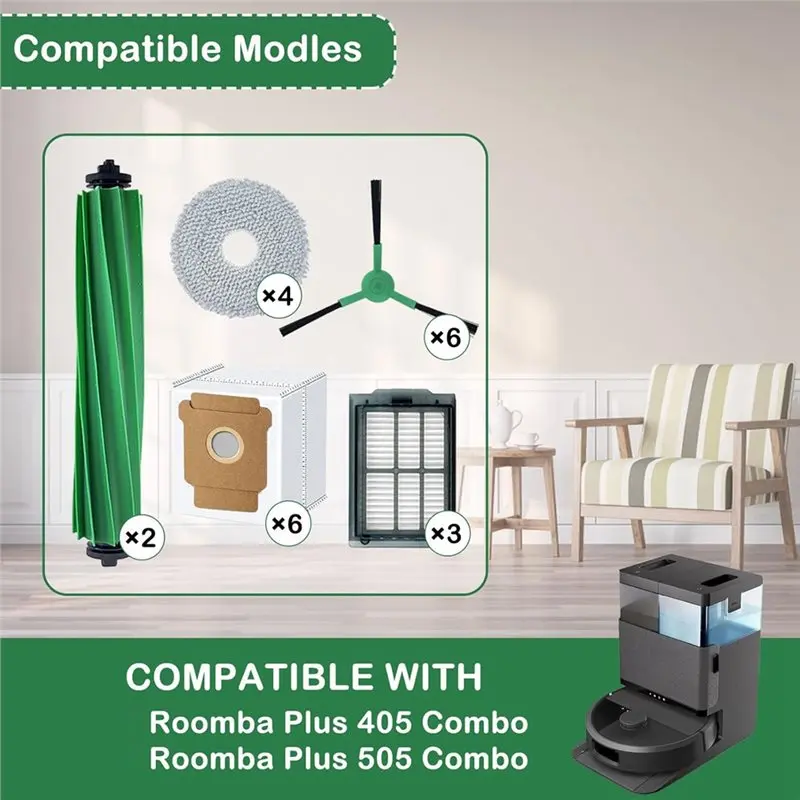 مجموعة ملحقات A39M لـ Irbot Roomba Plus 405 Combo/505 Combo قطع غيار مكنسة الروبوت #6