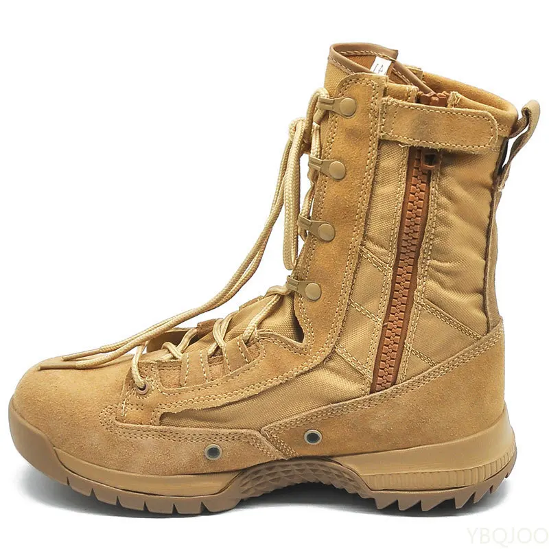 

TAN COLOR BOOTS FOR MEN BOOTS DESERT OUTDOOR BOOTS WITH SIDE ZIPPER SIZE 38-46