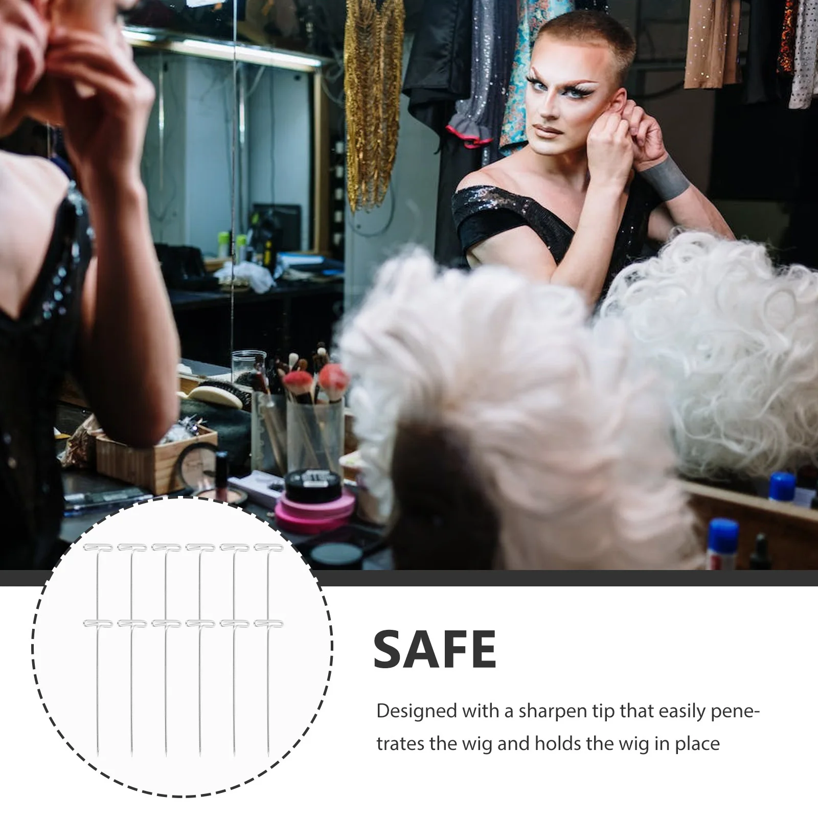 

100Pcs Pins Stainless Steel T Pins Sharpen Tip Hold Secure Easy to Insert Remove Knitting Blocking Sewing