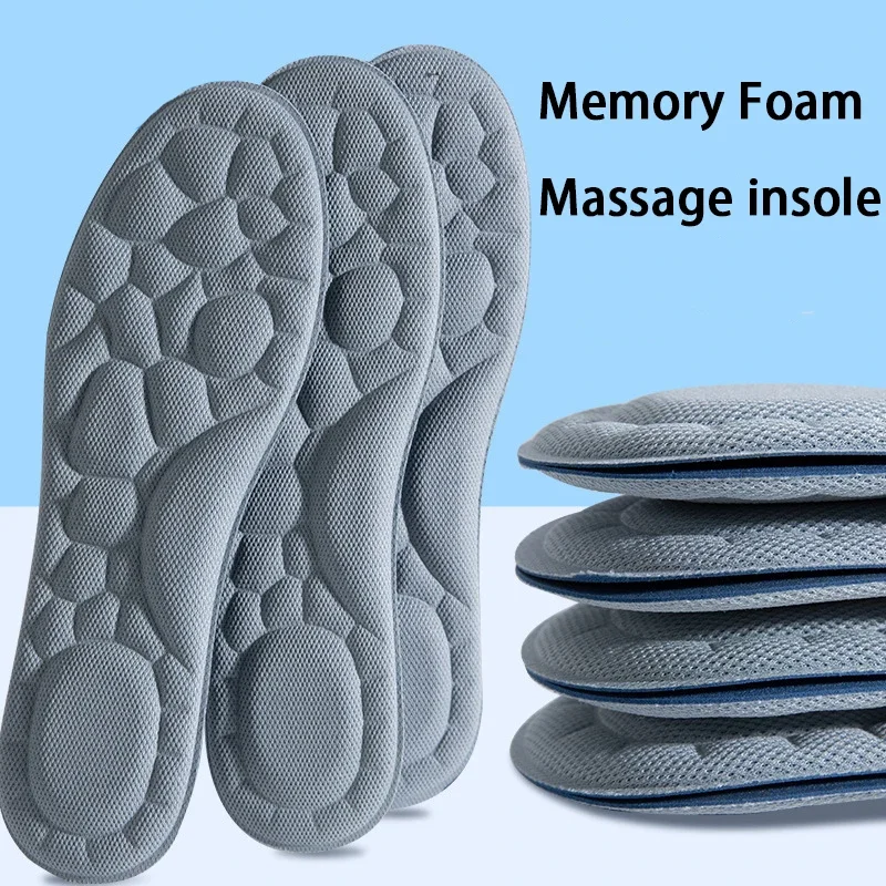 NEW Feet 5D Insoles for Shoes Men Outdoor Running Sports Insole Memory Foam Shock Absorption Shoe Sole Comfort Insoles 1/2Pair