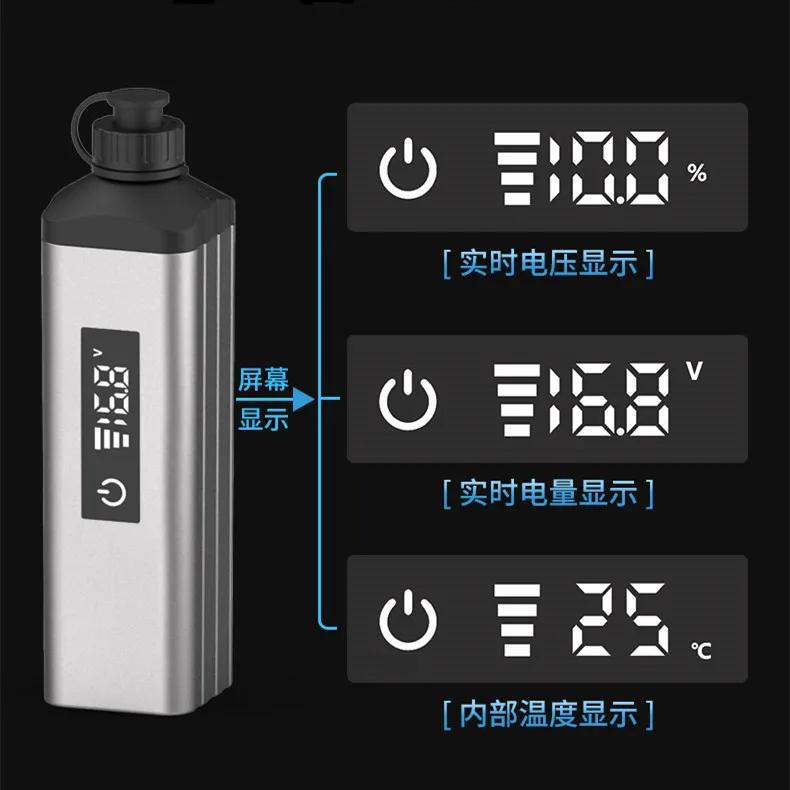 14.8V 10000mAh Fishing Reel Battery With Charger, Cable & Pouch - Compatible With //Ecooda, Battery Level Indicator