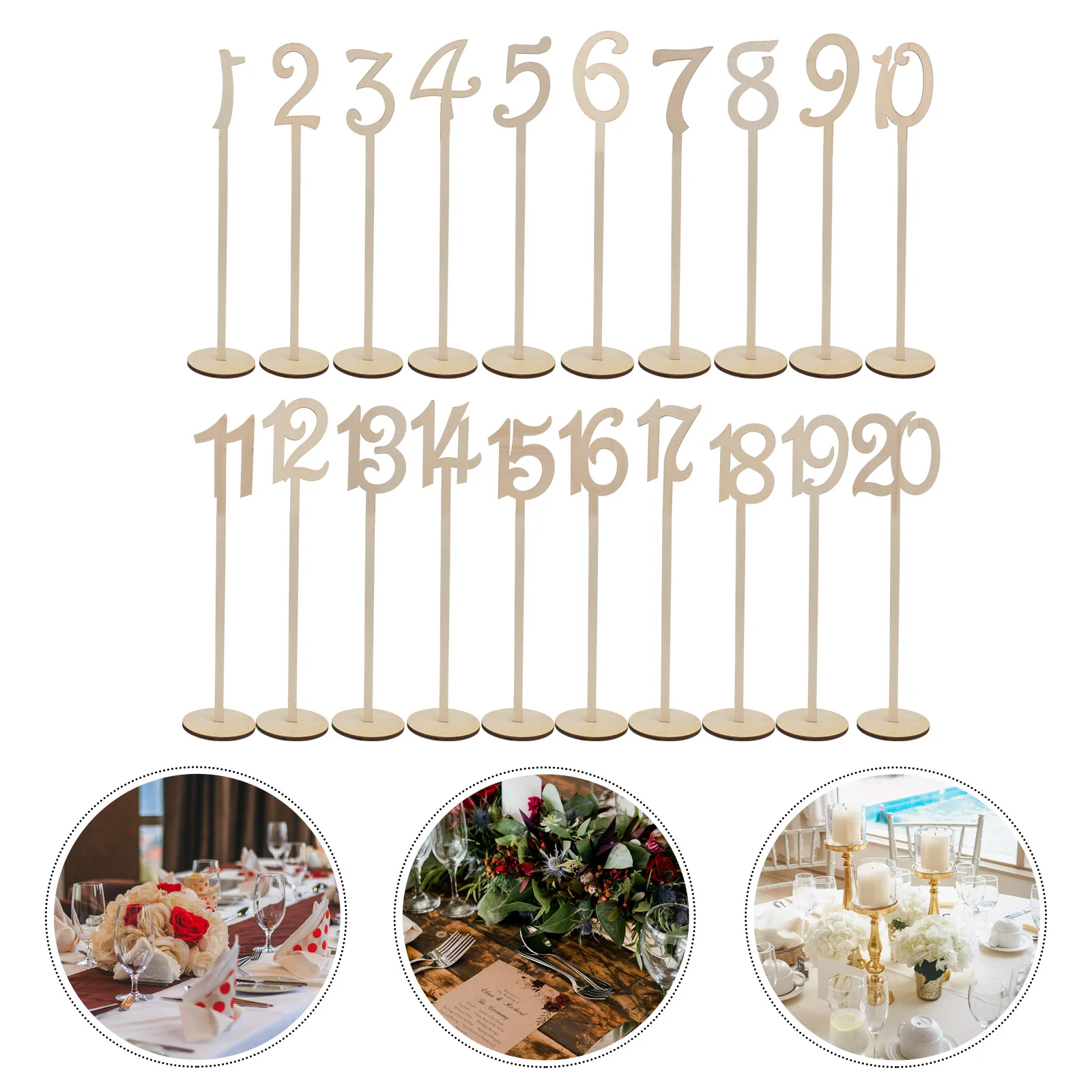 

Table Number Plate Reception Decoration Wood Sticks Event Numbers Wooden Wedding Party