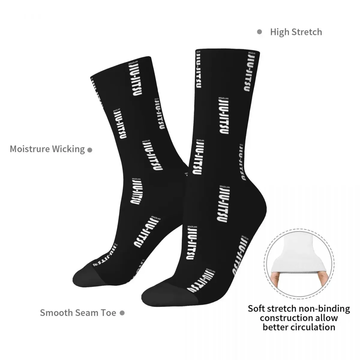 Brazilian Jiu Jitsu (BJJ) Socks Harajuku High Quality Stockings All Season Long Socks Accessories for Man's Woman's Gifts