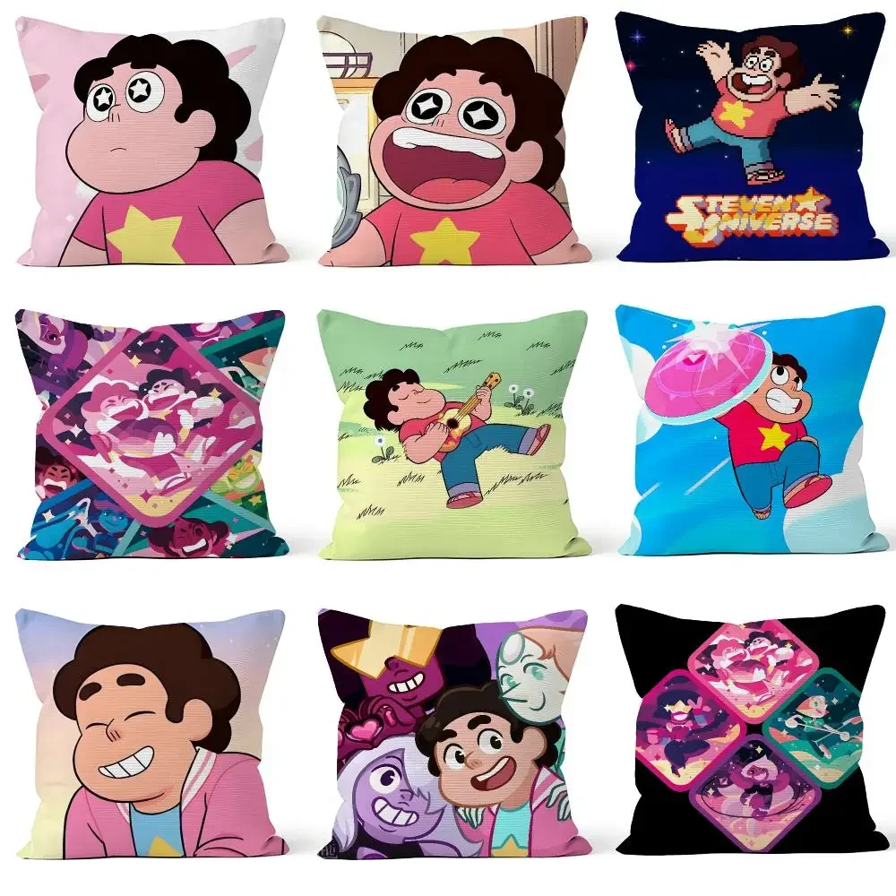 Cartoon Steven Universe SU Crystal Gems Cushion Cover Throw Pillow Soft Short Plush Cozy Durable For Sofa Bedroom Home Decor