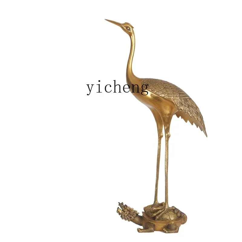 Copper Crane Ornament Crane Red-crowned Crane Living Room Entrance Wine Cabinet Decoration Birthday Gifts