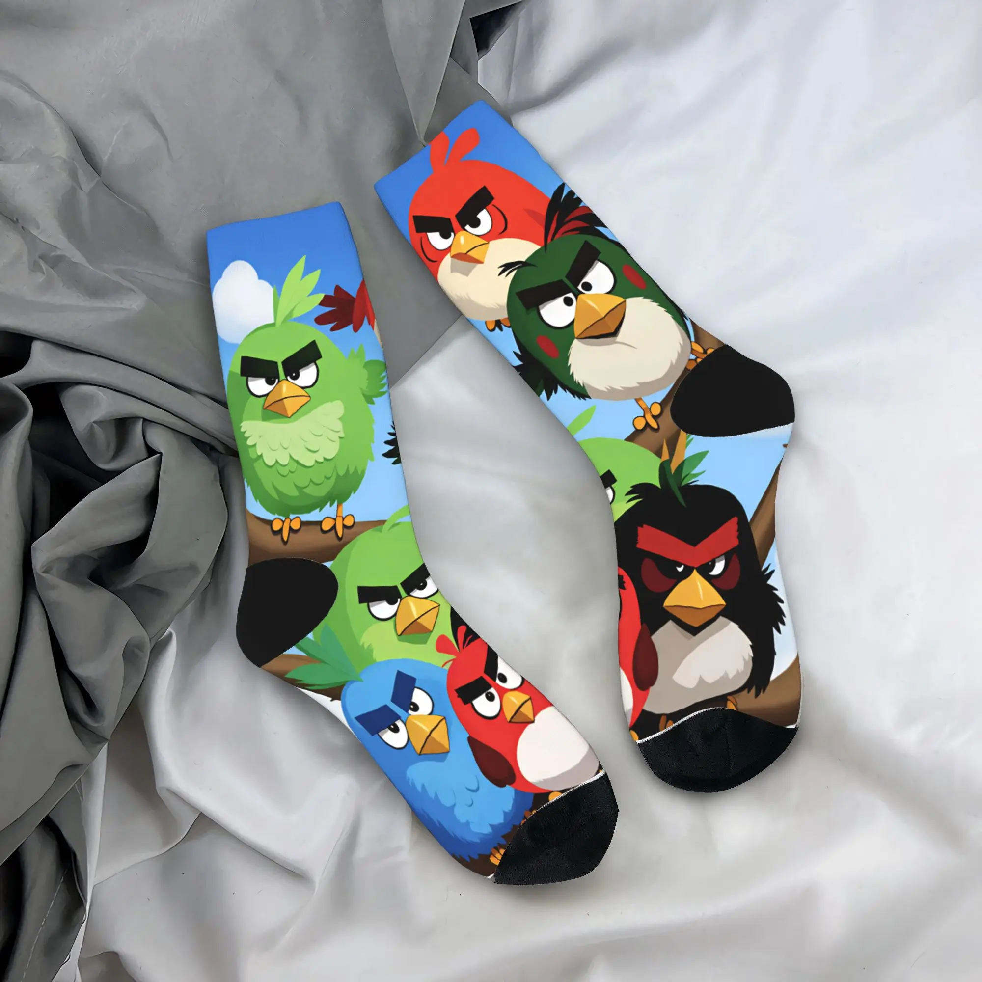 Birds Game Stockings Adults Men  Socks Soft Vintage Socks Autumn Skateboard Anti Skid Custom Socks Birthday Present