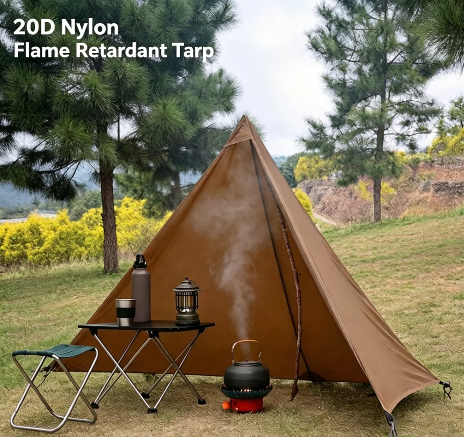 210g 20D Nylon Ultralight Camping Stove Windbreak Wind Screen Shield Fire Retardant No Poles Ropes Windproof Privacy Windscreen