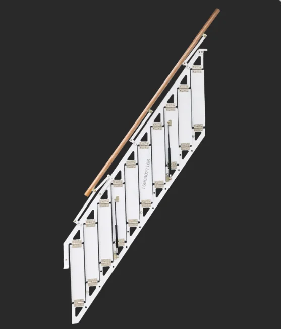 سلم قابل للطي سلم حديث من الفولاذ المقاوم للصدأ قابل للطي للاستخدام المنزلي سلم علوي مزدوج مثبت على الحائط سلم داخلي صغير أ #5