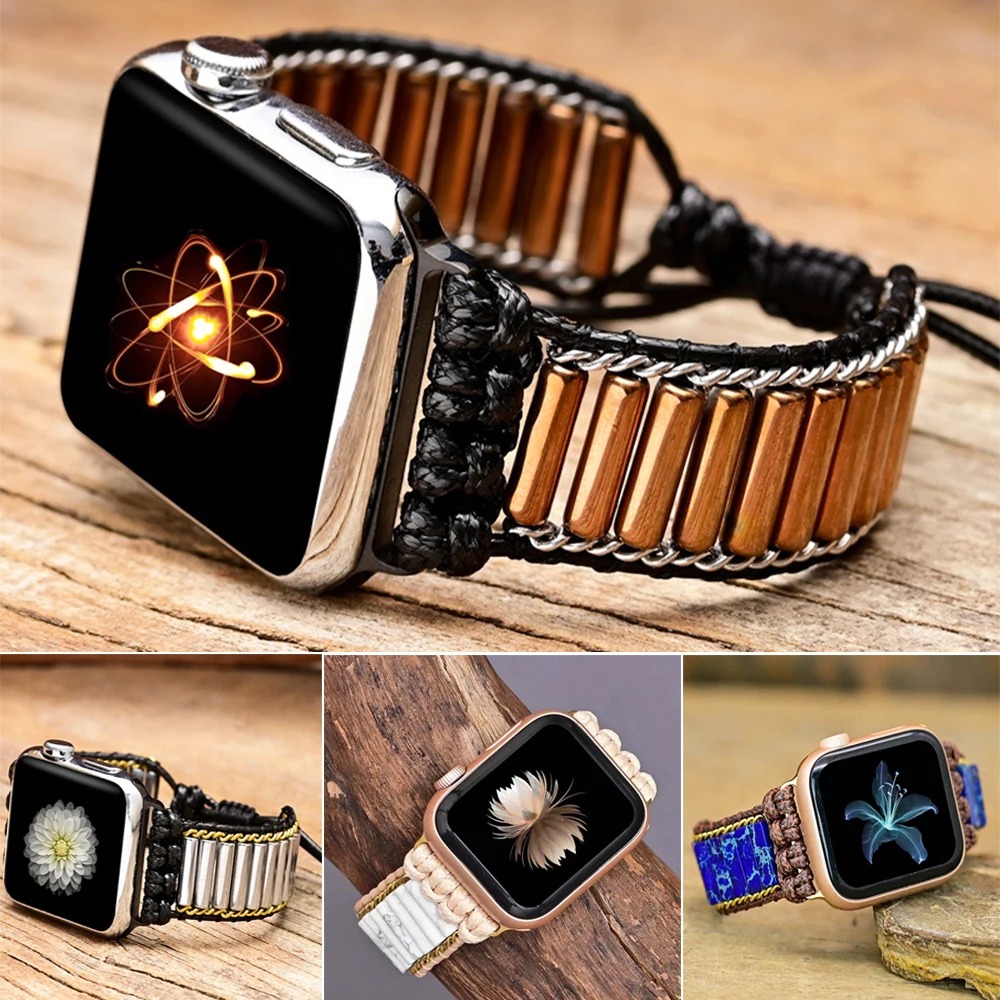 

Bohemian 49mm Strap for apple watch ultra series 8 7 41mm 45mm 38/42 Braided solo loop bracelet iwatch 6 5 4 3 Se band 44mm 40mm