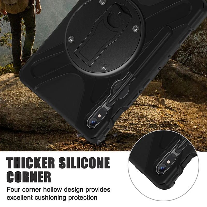 Case For Galaxy Tab S10 Lite S9 FE 10.9 S9 S8 S7 11 Tablet Case Kickstand 360 Rotation Disk with 4 Screw Hole Protective Cover