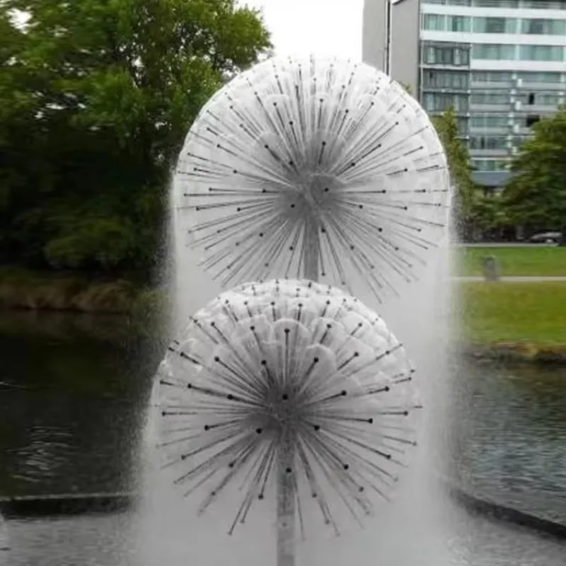 French Outdoor Light Emitting Diode Light Crystal Spherical Waterfall Dandelion Fountain
