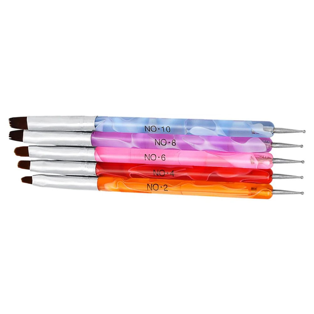 

5 PCS Cuticle Clean up Brush Gel Nail Kit Foil Tools for Manicure Pen Drill Carved