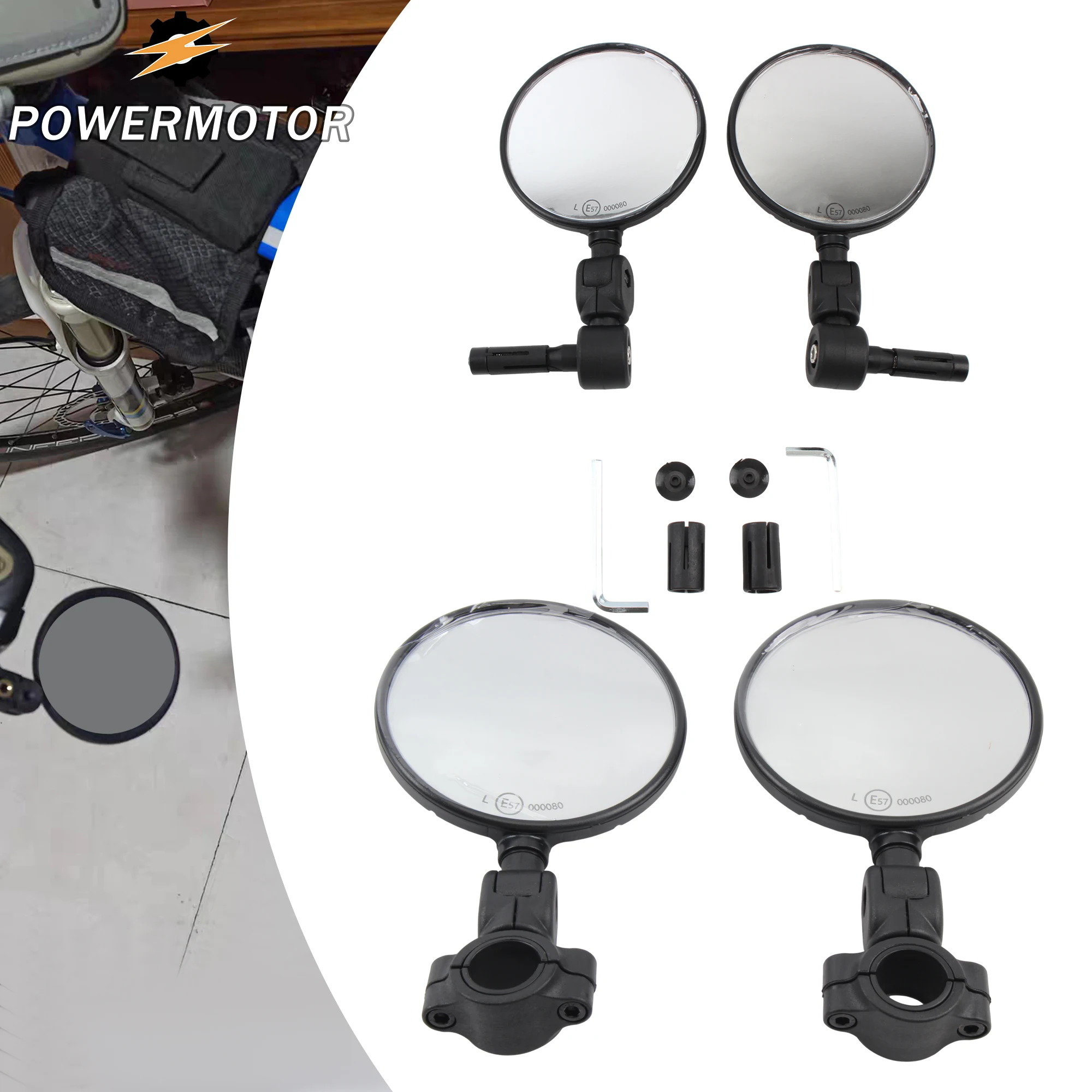 

7/8" 22mm Scooter Motorcycle Handle Round Rearview Mirror for Yamaha Honda Kawasaki Harley Cafe Racer Side Rearview Mirror Parts