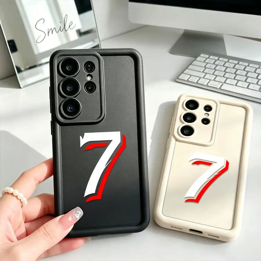 Phone Cover Case for Samsung Galaxy S26 S22 Plus S23 S25 S21 Note 20 Ultra S24 ultra S20 FE Red Number 7