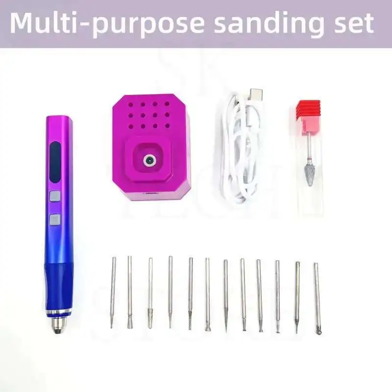Pluma de grabado de precisión, taladro eléctrico, pluma de pulido, corte, punzonado, Mini amoladora inalámbrica, juego de accesorios