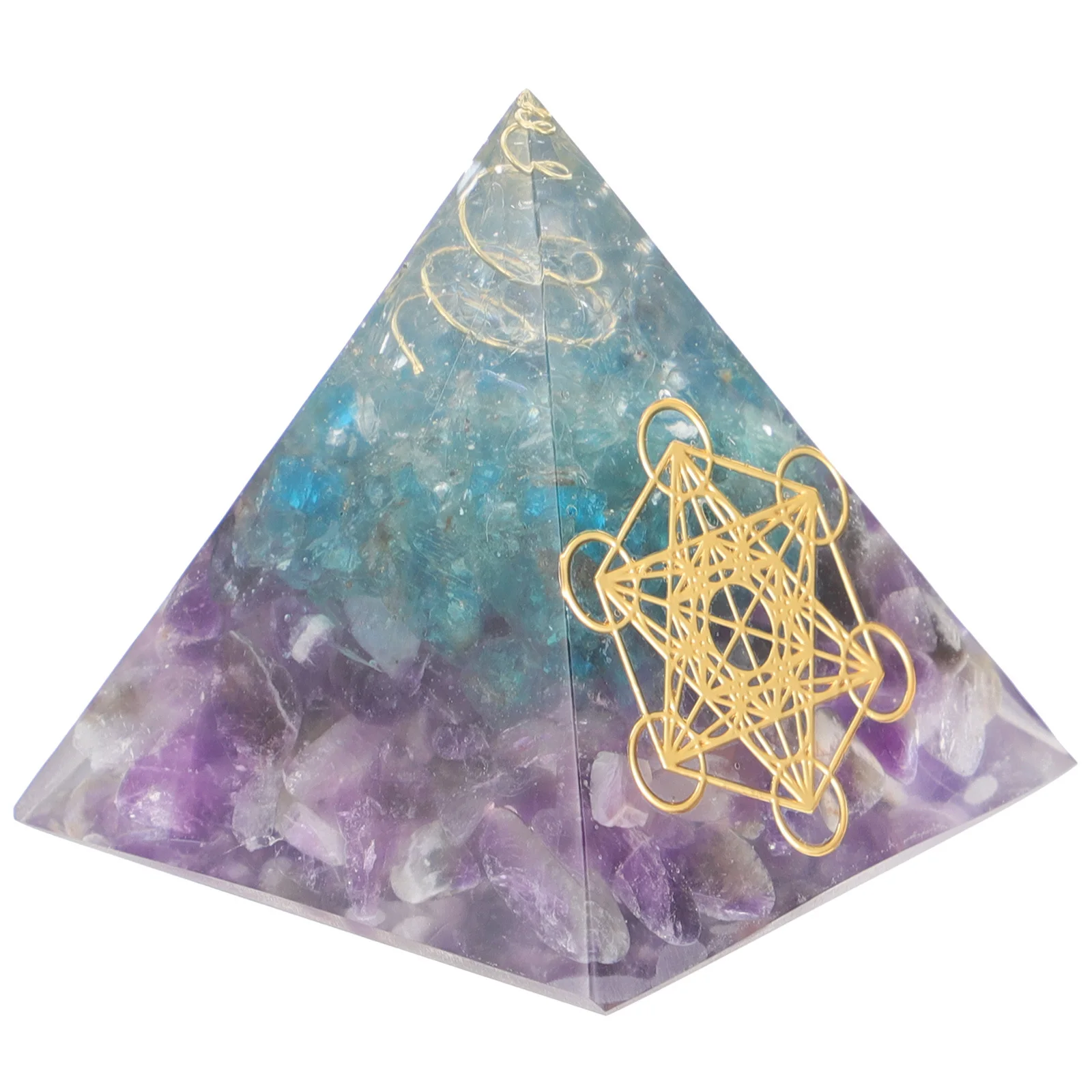 1 stks Crystal Energy Chip Amethist Piramide Decoratieve Fengshui Desktop Home Welvaart Ornament Positieve Energie Decor