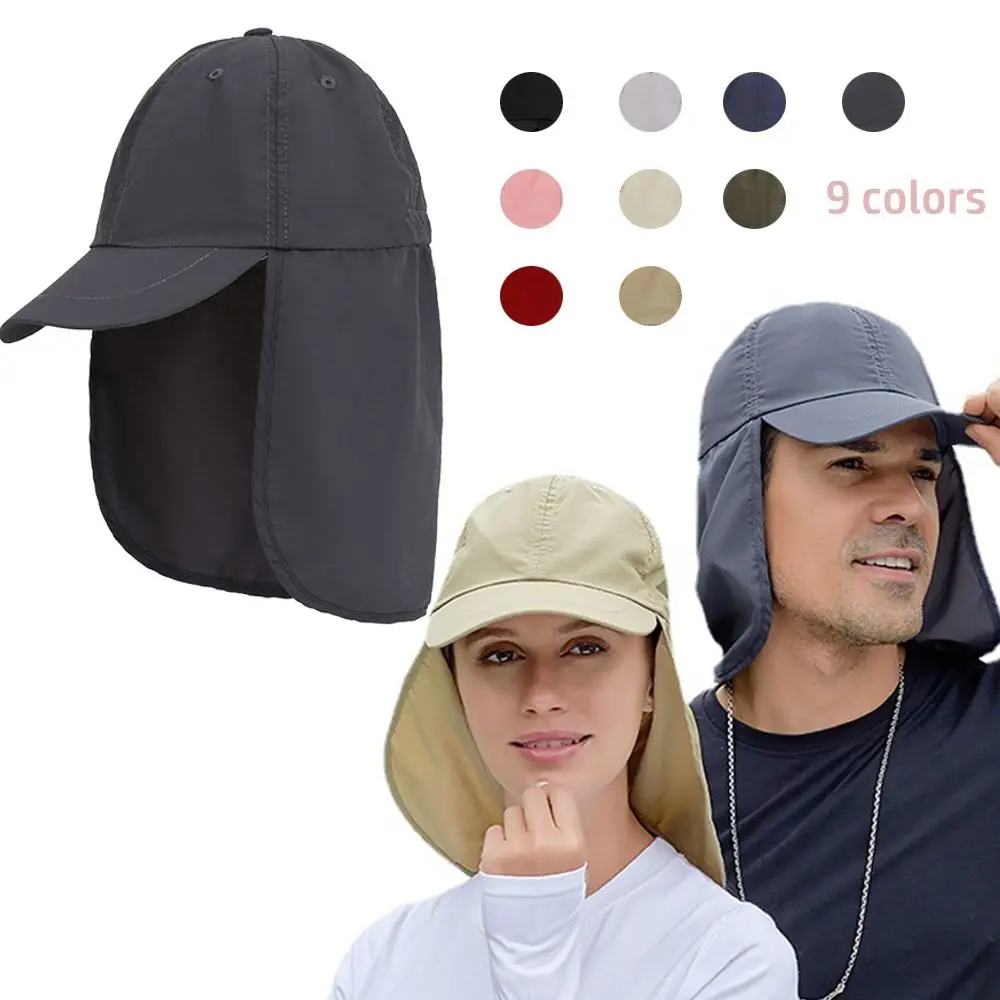 Face Neck Protection Flap Summer Sun Cap Breathable Quick-drying Bucket Hat Foldable Travelling Fishing Hat Outdoor Hiking