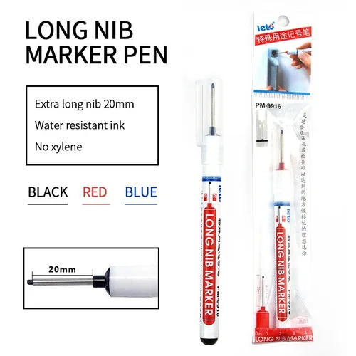 Imagen 2 del producto Rotuladores de cabeza de punta larga con agujero profundo, 5/3/1 Uds., 20mm, para bolígrafo perforador de Metal, impermeable, decoración de carpintería para baño, multiusos