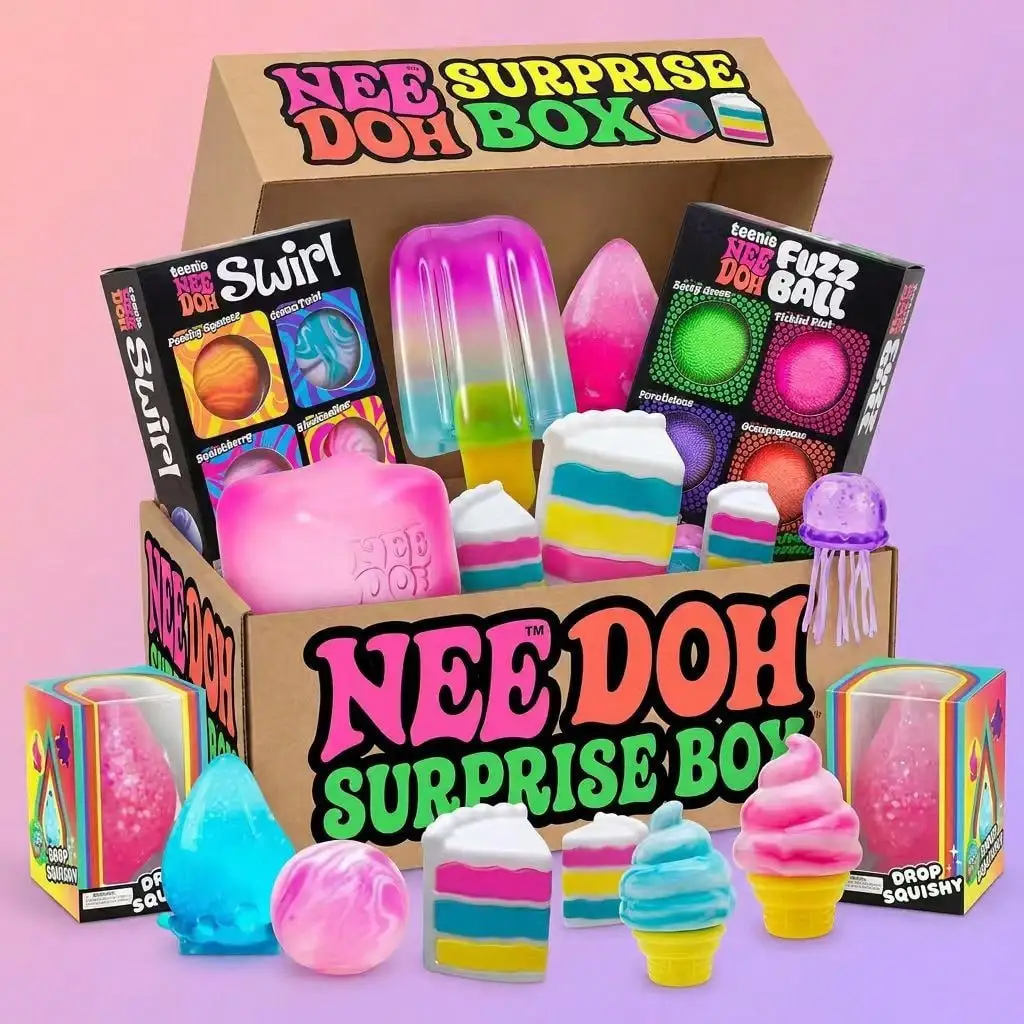 

Ne eDoh Mystery Surprise Box - Slow Rise Squishy Toys, Ice Cream & Cake Shaped Squeeze Toys, Anti-Stress Sensory Toys for ADHD, Perfect Party Favors & Stocking Stuffers
