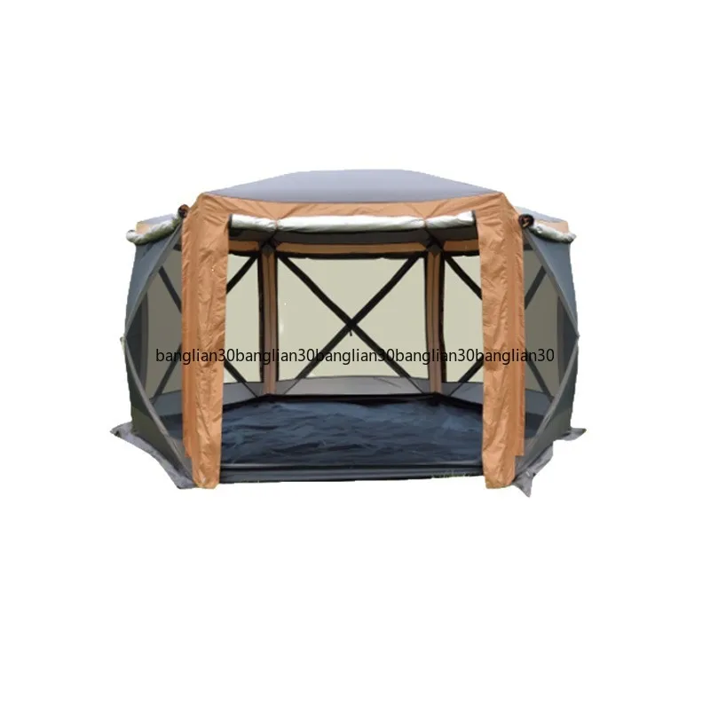 Hexagonal Automatic  Outdoor Camping with Rear ExtensionMosquito-proof Rainproof Mesh Tent