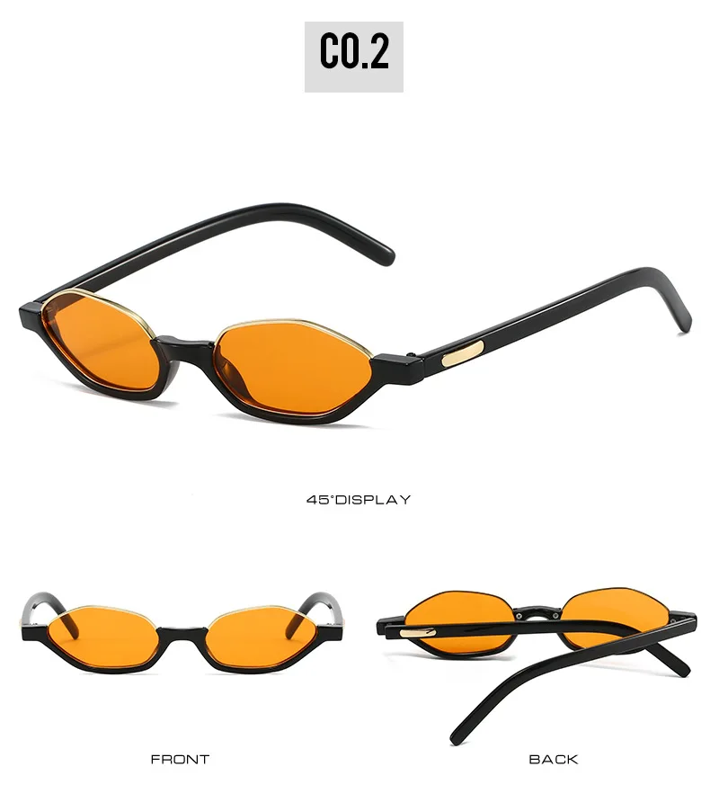Halbrahmen Designer Kleine Sonnenbrille Damen Cat Eye Neue Mode Sonnenschutz UV400 Sonnenbrille Marke – Detail 8