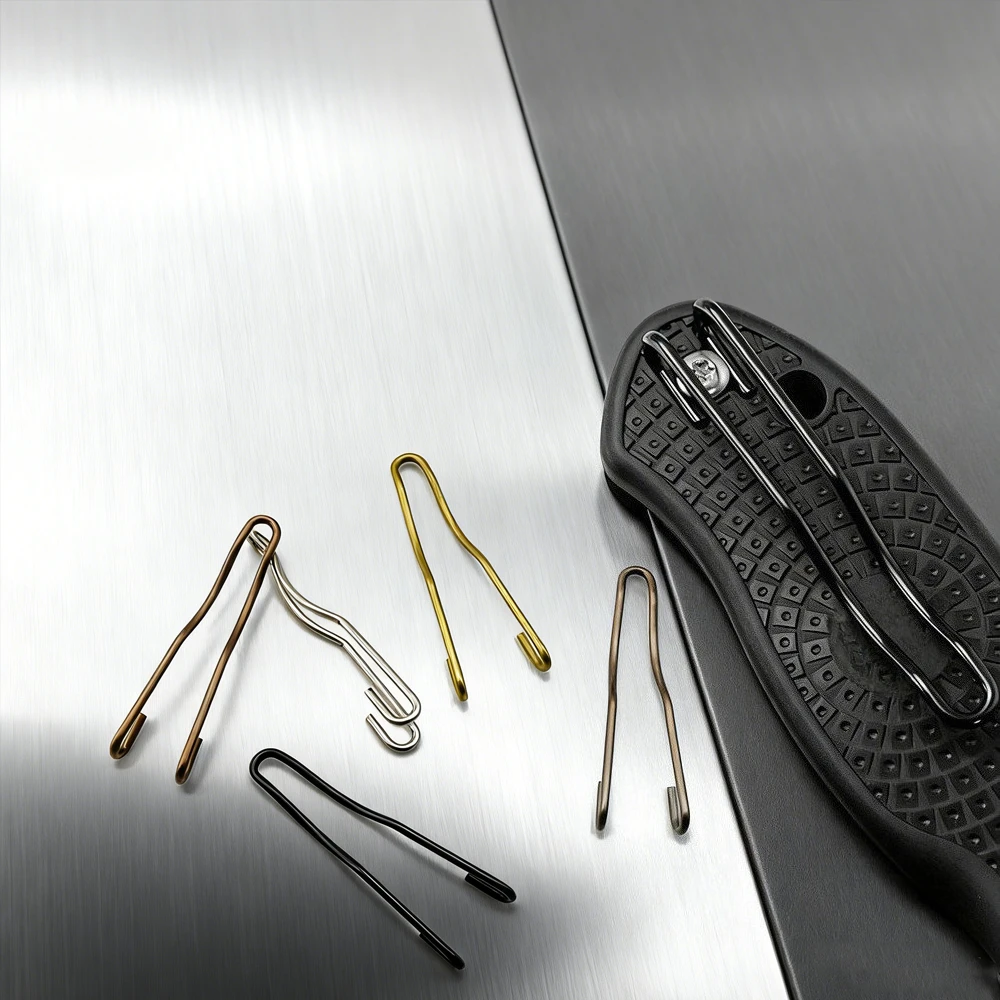 1 Piece Custom Steel Wire Back Clip DIY Folding Knife Update Supplies for Spyderco Knife Accessories