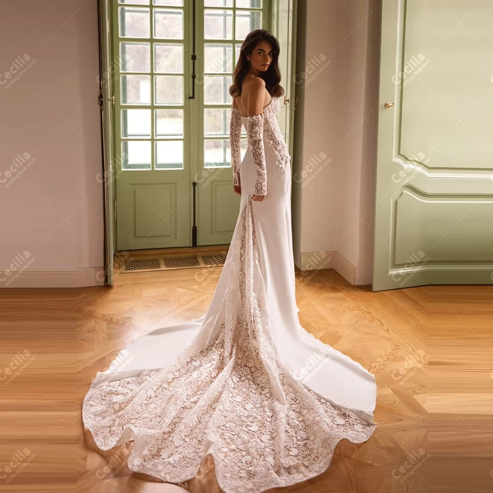 Великолепные свадебные платья, элегантные свадебные платья, кружевные аппликации, сексуальные халаты без бретелек с открытой спиной, индивидуальные платья Vestidos De Novia 2026