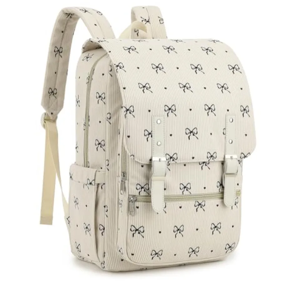 

Corduroy Travel Backpack for Women, 15.6 Inch College Laptop Backpack, Fashion School Bookbag Work Backpacks