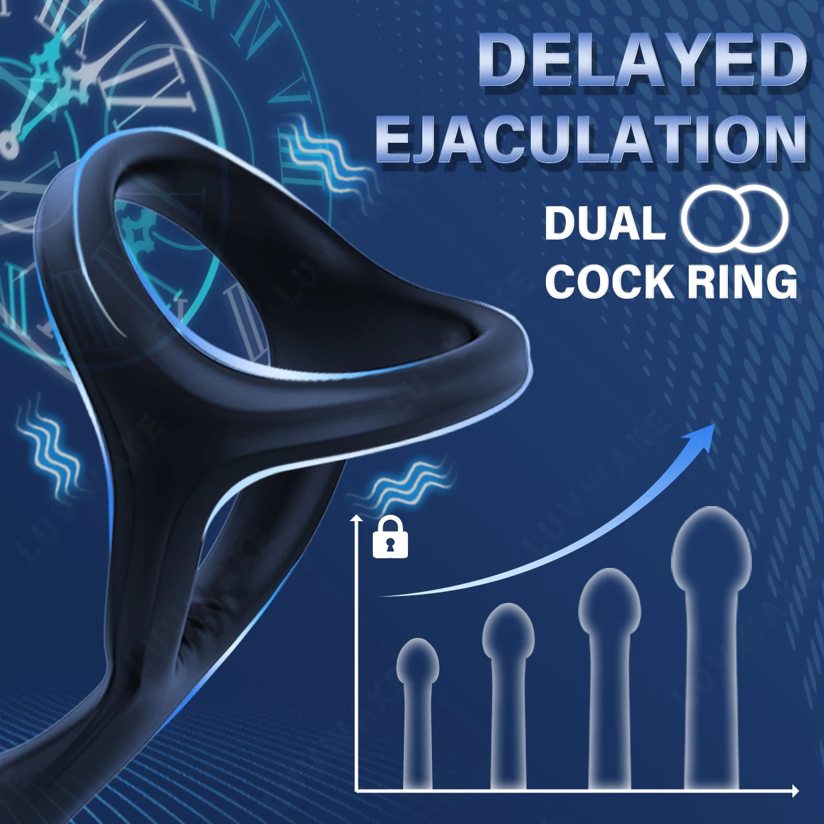 LUVWAKE Prostate Massager Anal Vibrator 9 Wiggling Thrusting with Cock Ring Butt Plug Remote Control Sex Toys P Sport Massager