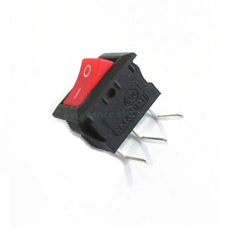 10 Pcs/lot KCD11 2Pin/3Pin 10x15mm Mini Rocker Switch SPST 3A 250V AC Snap-in On/Off Boat Push Button Switch Black Red White