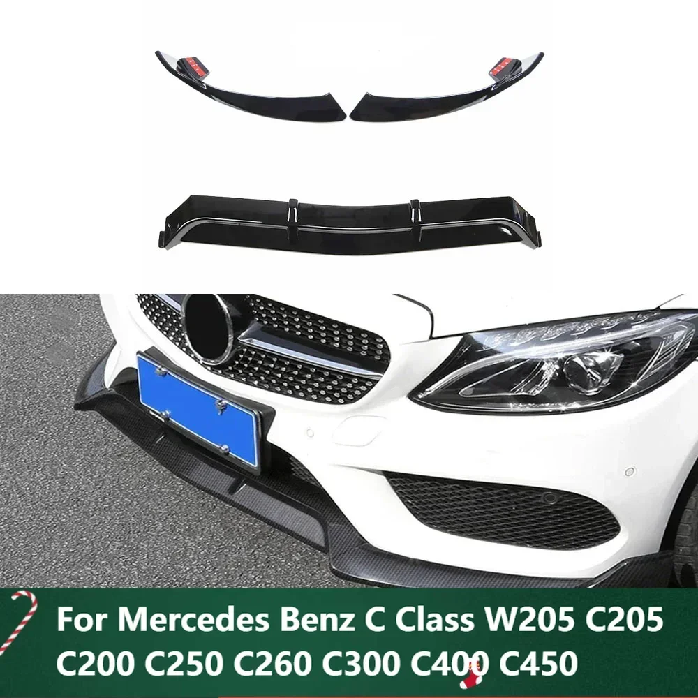 

New！Front Bumper Lip Body Kit Spoiler Splitters Diffuser C200 C250 C260 C300 C400 C450 For Mercedes Benz C Class W205 C205 Coupe