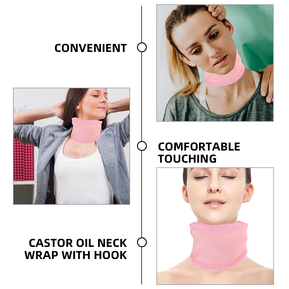 2Pcs Castor Oil Neck Wrap Reusable Soft Leak Proof Care Neck Band Relax Assist Comfortable Sleep Aid Essential Oil Pack