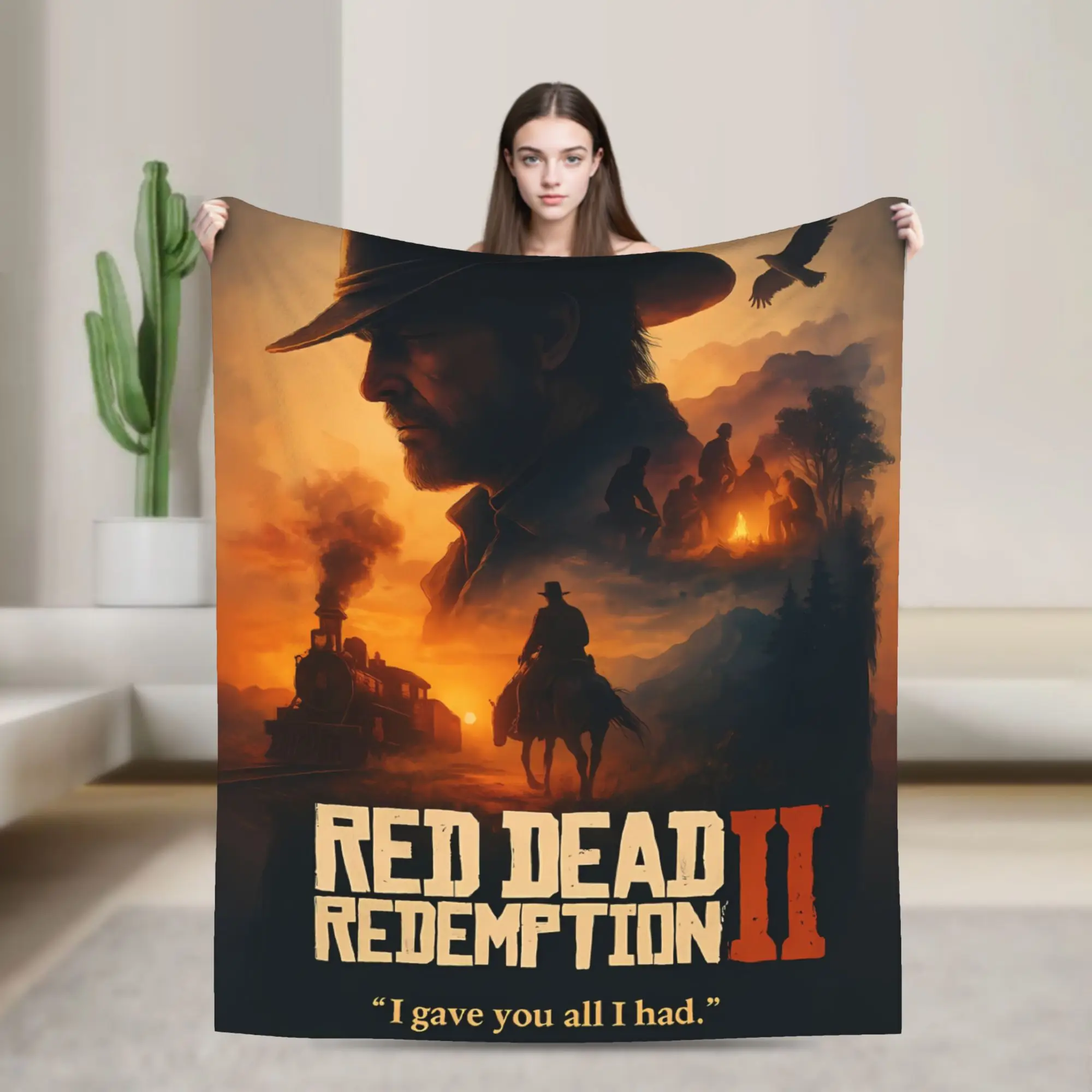 Red Dead Redemption 2 couvertures qualité doux chaud literie lances hiver filles garçons décor à la maison motif couvre-lit