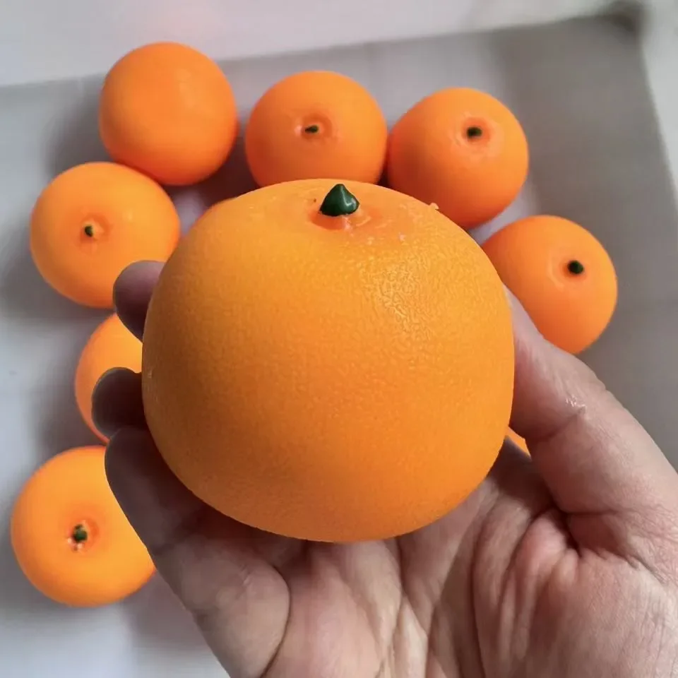 Simulated Orange Stress Ball Squishy Squeeze Ball DIY Handmade ASMR Sensory ADHD Anti Stress Relief Fidget Toys with Crisp Sound view 3