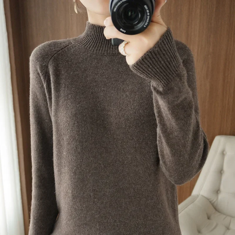 Turtleneck Sweater Women 2024 Autumn Winter Loose Casual Korean Pullovers Long Sleeve Basic Knitted Tops Thick Warm Jumpers