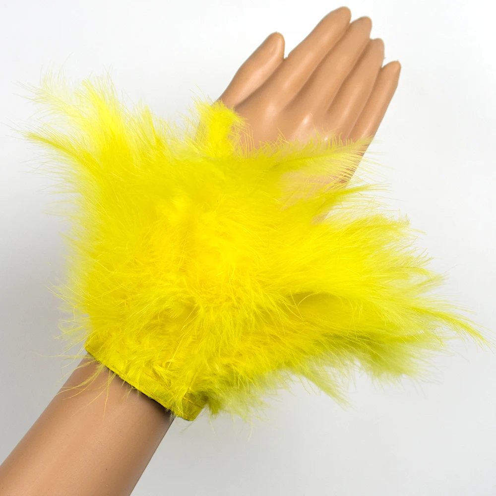 Gelbes Truthahnfeder-Armband, handgefertigtes Armband, Fußkettchen für Frauen, Vintage Bohemian Schmuck Geschenk