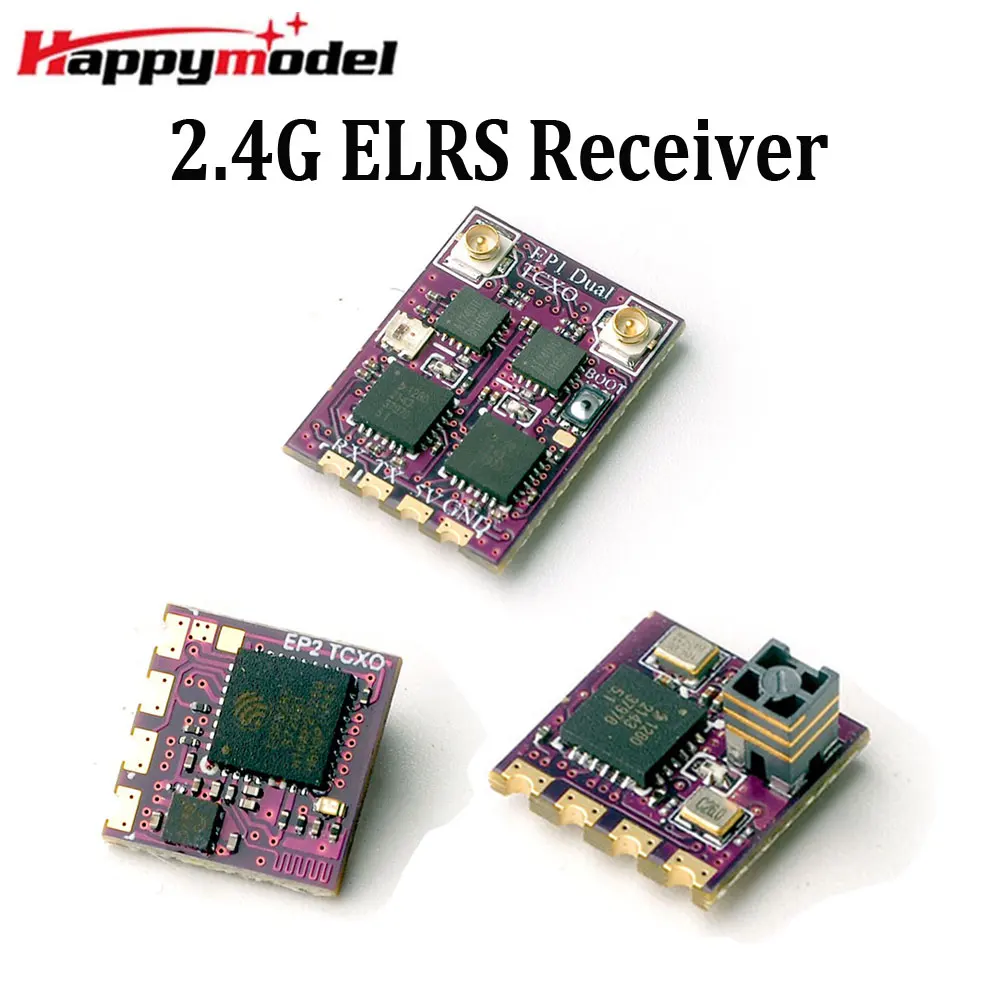 HappyModel 2.4G ELRS EP1 EP2 EP1 DUAL TCXO True Diversity Receiver z wzmacniaczami RF dla RC FPV Freestyle Long Range Drone Quadcopter