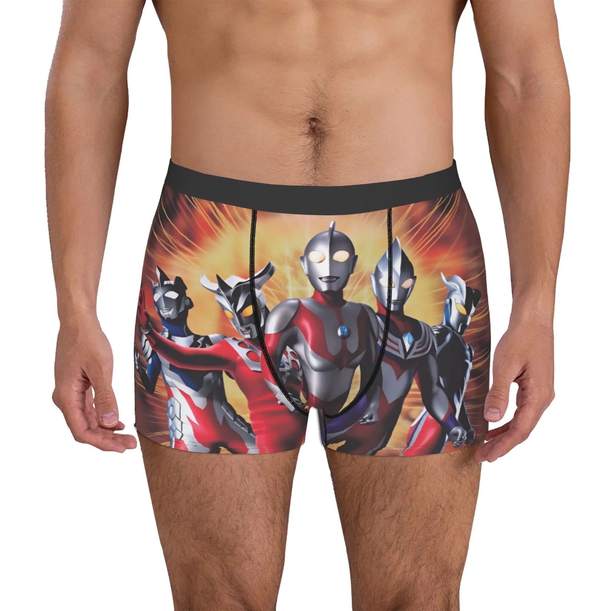 

Fashion Ultraman Zero Father of Ultra Tiga Seven Boxers Shorts Panties Male Underpants Stretch Briefs Underwear