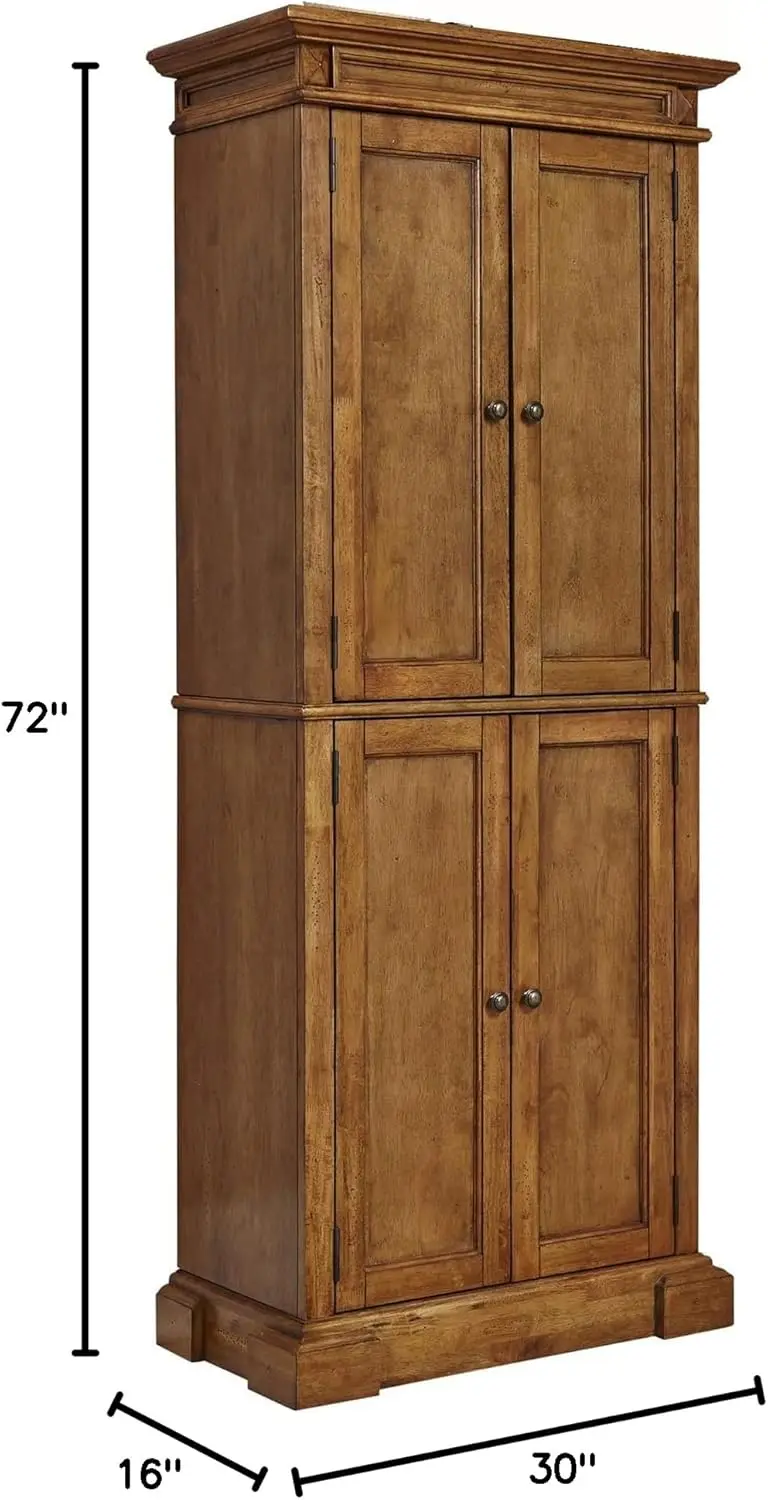 Pantry with Drawer and Adjustable Shelves 72 Inches High by 30 Inches Wide Distressed Oak