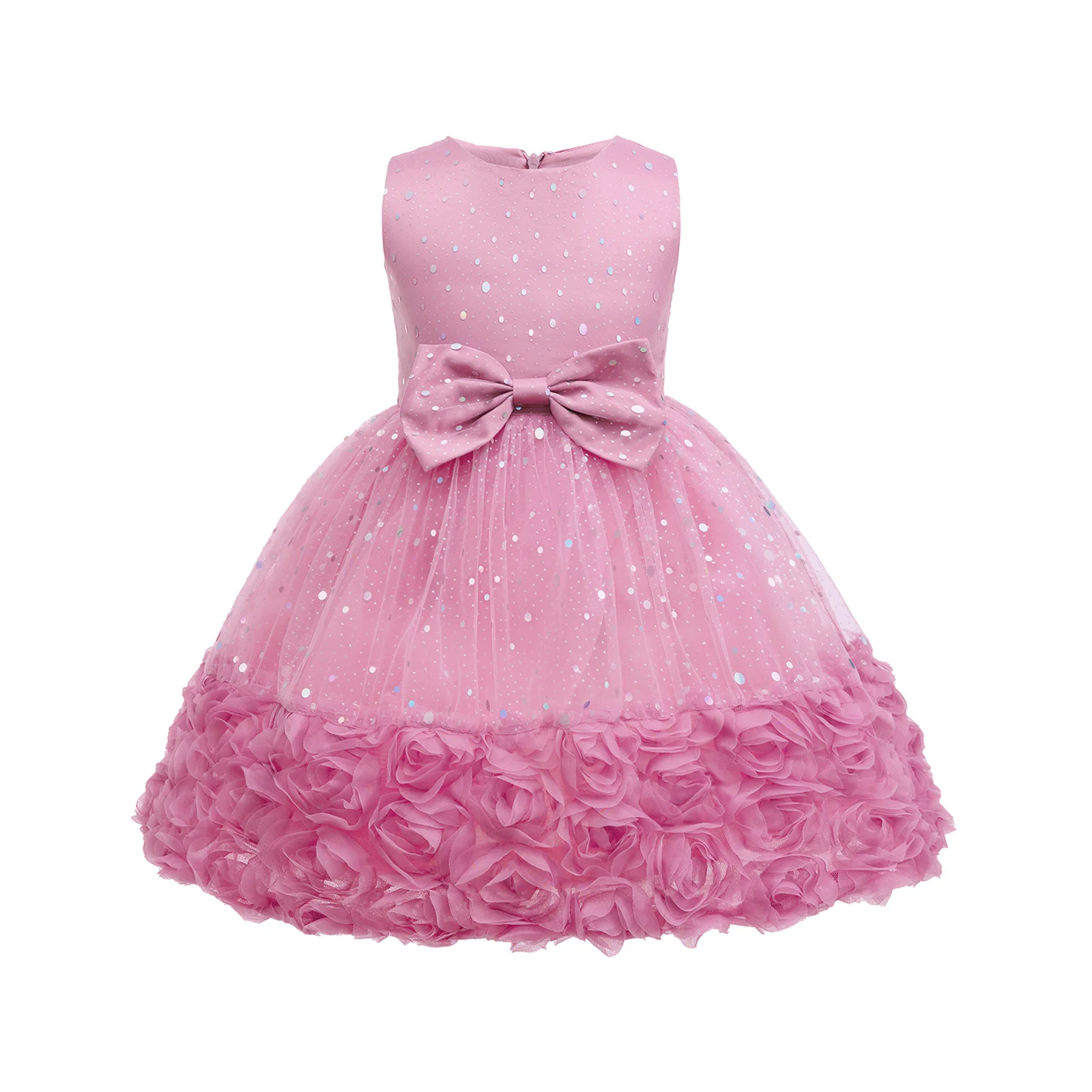 

HETISO розовое розовое платье в горошек, новое тюлевое платье для маленьких девочек, милое сетчатое повседневное праздничное платье принцессы, подарки для детей 2-10 лет